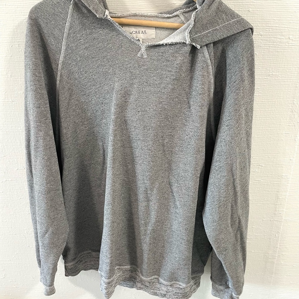 THE GREAT. Women's Hoodie in Gray Oversized Large - Picture 2 of 5